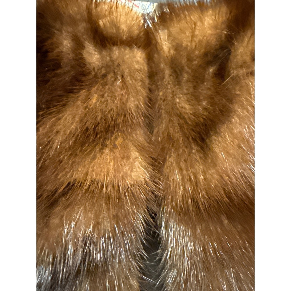 Vintage Ruth McCulloch Brown Wool Cropped Cocktail Jacket Real Mink Fur Collar - Picture 13 of 13